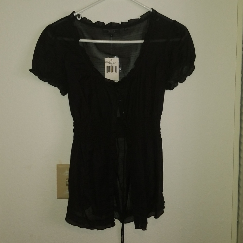 Sheer black Guess top